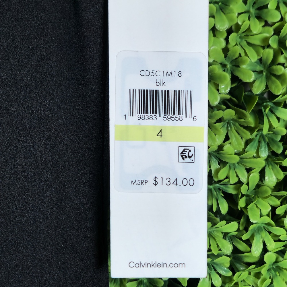 Calvin Klein Womens Black Sleeveless Notched V-Neck Fit & Flare Dress Size 4 - Picture 5 of 9